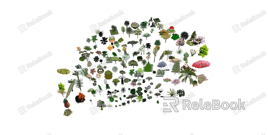 Modern Plants Flowers and Trees model