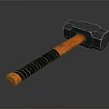 Heavy Duty Hardware Hammer With Metal Head And Orange Black Handle For Workshop Use