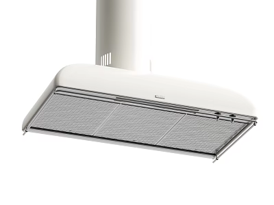 Modern White Kitchen Range Hood With Stylish Efficient Filter Design 3d model
