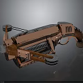Steampunk Style Unique Weapon With Copper Body Wooden Handle And Intricate Mechanical Details