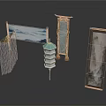 Chinese Style Decorative Living Supplies Including Scroll Screen Lantern And Painting