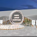 Park Land Complex Stage For Better City Evening Event With Lighting Sky 3d model