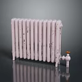 Vintage White Radiator With Orange Knob Valve For Home Heating Decor