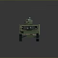 Green Military Off-Road Vehicle Building Block Model with Open Doors Interior Seats and Roof Equipment