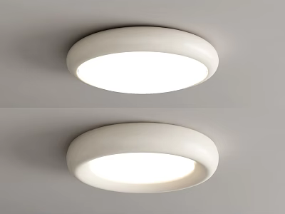Modern Round White LED Flush Mount Ceiling Light Fixture With Soft Illumination For Home Interior 3d model