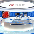 Traditional Chinese Style Exhibition Hall Interior With Circular Layout Wooden Elements And Chinese Style Roof