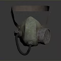 Military Weapon Gas Mask with Green Face Mask Leather Strap and Metal Filter