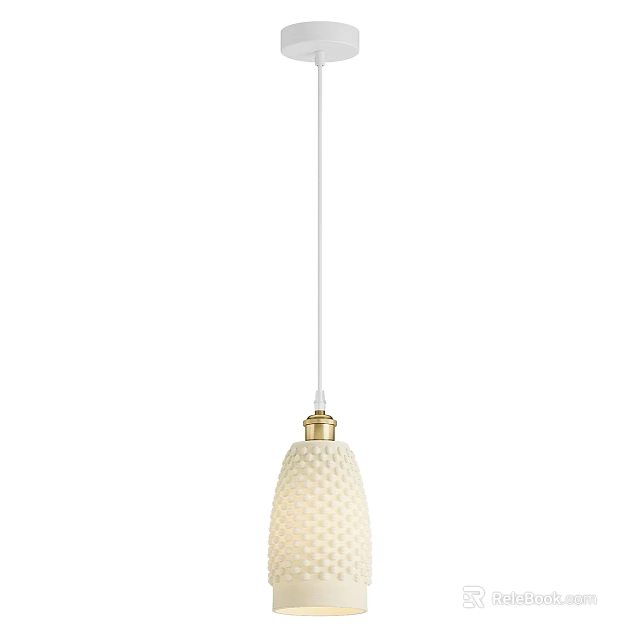 Modern White Pendant Light With Honeycomb Pattern And Golden Fitting Design 3d model