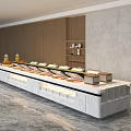 Modern Dining Table Buffet Table Take Dining Table Beverage Dishes 3d model
