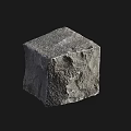 Natural Stone Cube With Rough Textured Surface And Wooden Background Texture 3d model