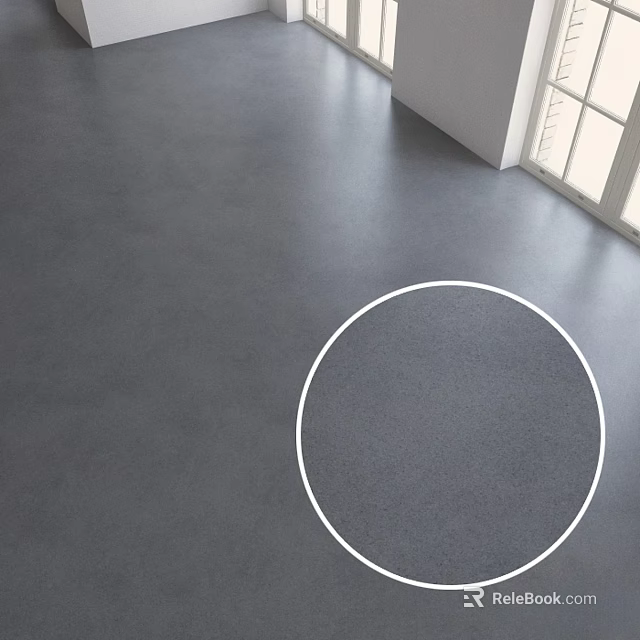 Gray Floor Surface With White Circle Mark In Modern Interior Space 3d model 