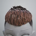 Game and Movie Character Head with Brown and Dark Brown Fluffy Feathery Hairstyle Design