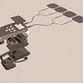 Detailed Mechanical Structure With Connected Panels And Electronic Components