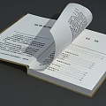 Open Book With Curled Page Showing Text Content And Chapter Layout