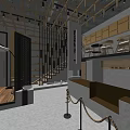 Modern Industrial Restaurant Interior With Wooden Ceiling Open Space And Bar Counter