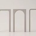 Three Different Shaped Light Gray Modern Door Frames For Interior Decor