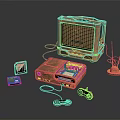 Game machine home game machine Nintendo game machine old game machine old game machine handle 3d model