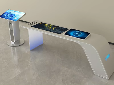 Modern Smart Public Facility Interactive Information Display with Touch Screens 3d model