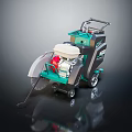 Green And White Industrial Floor Cutting Machine With Cutting Blade And Wheels For Construction Work