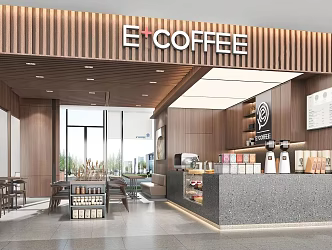 Modern coffee shop 3d model