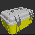 Durable Yellow And White Hardware Toolbox With Secure Latches And Handle 3d model
