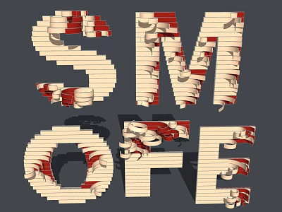 3D Alphabet Wall Hanging Decor With Wooden Texture And Red Accent Design For Home 3d model