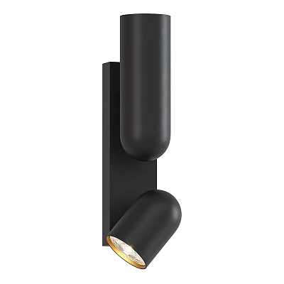 Black Wall Mounted Downlights Spotlights With Modern Cylindrical Design For Home Interior Lighting 3d model
