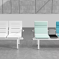 Modern Public Chairs With Colorful Seats And Metallic Frame In Grey Space