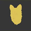 Golden Wolf Head Sculpture With Detailed Feathered Texture On Dark Background