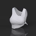 White Sleeveless Tank Top Featuring Front Knot Detail For Daily Casual Wear