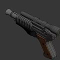 Tactical Military Style Gun Featuring Telescopic Scope Wooden Grip And Metallic Ribbed Body