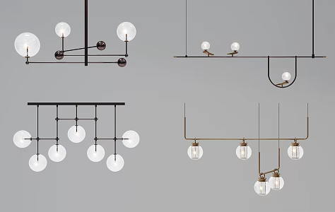 modern chandelier glass ball chandelier 3d model