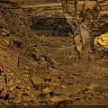 Natural Cave Terrain With Rugged Stone Walls Rocks Dirt And Arched Structure