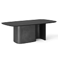 Modern Minimalist Dining Table With Black Wooden Top And Stylish Metal Legs Design
