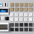 Modern switch socket panel weak box 3d model