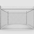 Sturdy Chain Link Fence Enclosure With Metal Frame And Grid Design