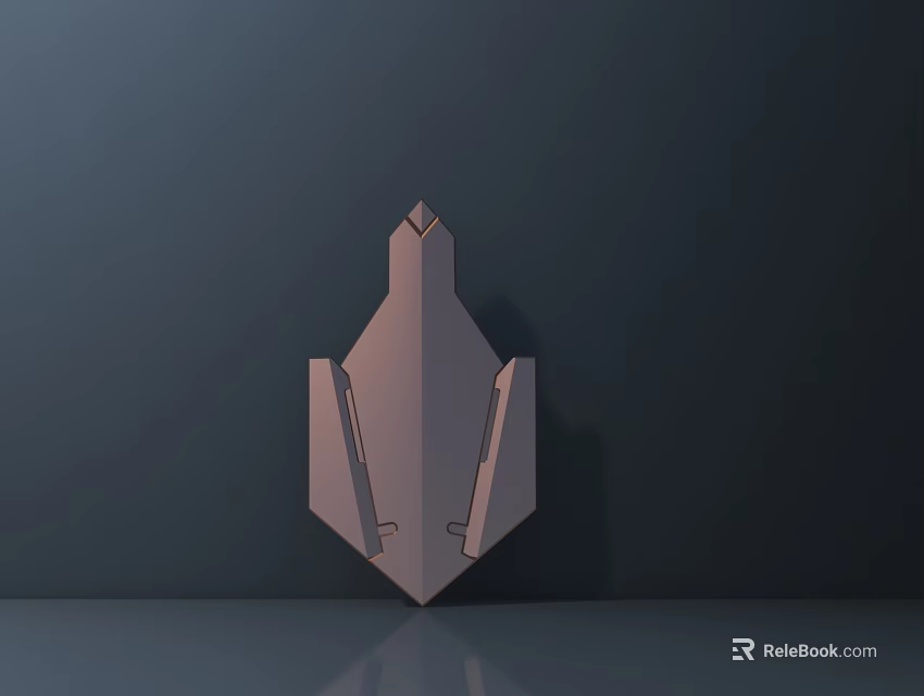 Modern Geometric Sculpture Carving With Smooth Surface Dark Background And Reflective Base 3d model 
