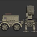 Vintage Military Truck With Large Searchlight And Metal Support Legs
