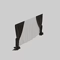 Modern Style Household Curtains With Gray And White Velvet Fabric Elegant Design