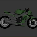 Green Sporty Motorcycle With Modern Sleek Design Black Seat And Silver Alloy Wheels
