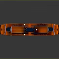 Orange Multi Deck Water Ferry With Flags And Large Windows On Reflective Surface
