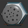 Blue Salt Shaker With Angry Face Expression Unique Design Gray Lid And Perforated Top