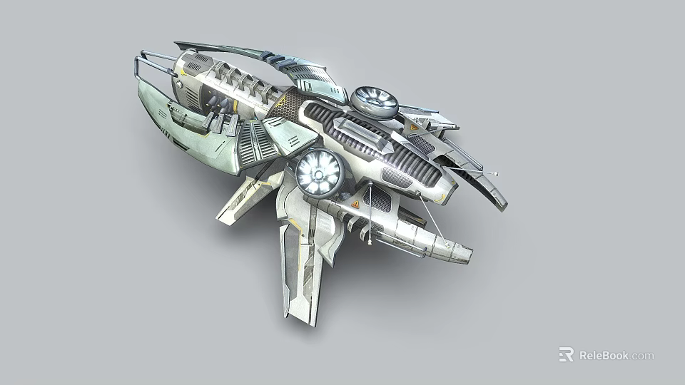 Futuristic Spaceship With Sleek Metallic Design Advanced Engines And Detailed Cockpit 3d model 