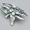 Futuristic Spaceship With Sleek Metallic Design Advanced Engines And Detailed Cockpit