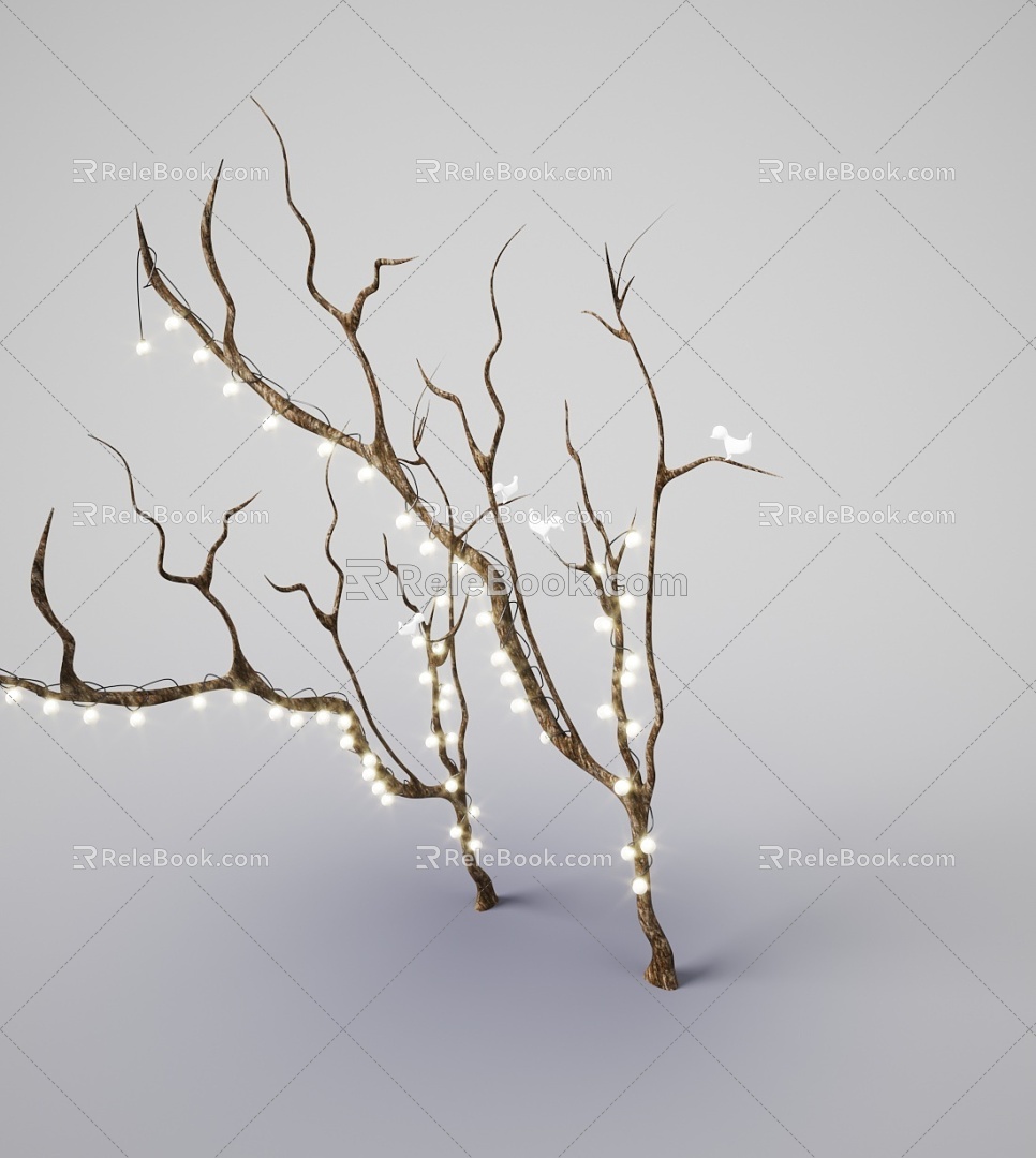 Modern Decorative Lamp Hanging Lamp Branch Dead Tree 3d model