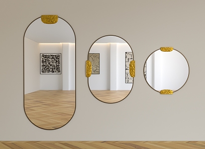 Full-body mirror bathroom mirror decorative mirror 3d model