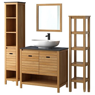 Wash basin bathroom furniture cabinet headphones 3d model