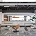 Modern Rest Area Company Rest Area Leisure Sofa Negotiation Area Sofa Combination 3d model