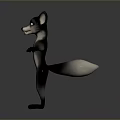 Cartoon Wolf Character With Grey White Fur Green Eyes Standing Open Arms