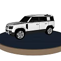 Silver Modern SUV With Sleek Body LED Headlights And Black Wheels Front View